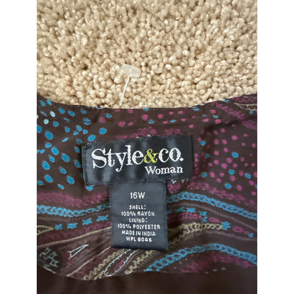 VTG Style & Co. Women's Size 16W Asymmetrical Fairy Grunge Gypsy Maxi Skirt‎ - Picture 4 of 5
